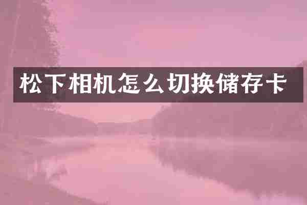 松下相机怎么切换储存卡