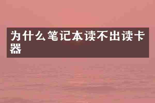 为什么笔记本读不出读卡器