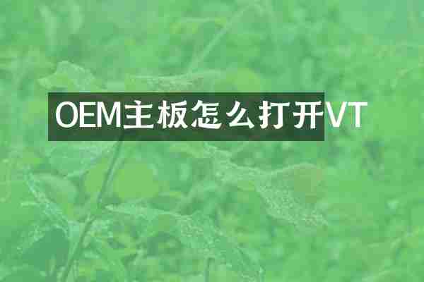OEM主板怎么打开VT