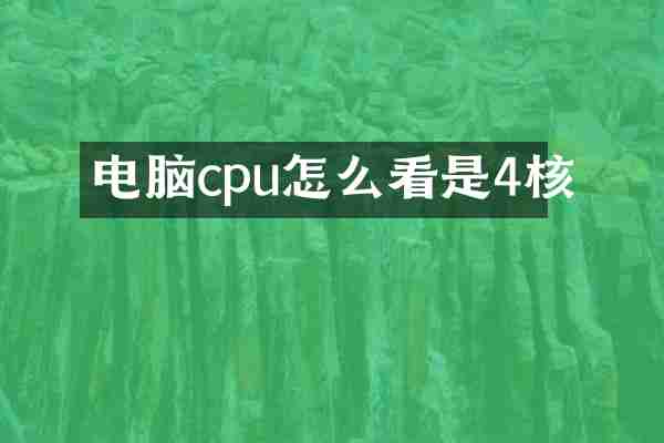 电脑cpu怎么看是4核