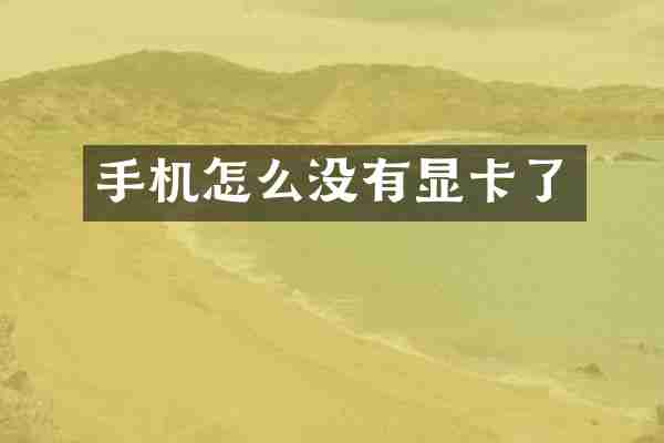 手机怎么没有显卡了