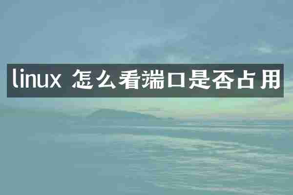 linux 怎么看端口是否占用