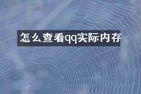 怎么查看qq实际内存