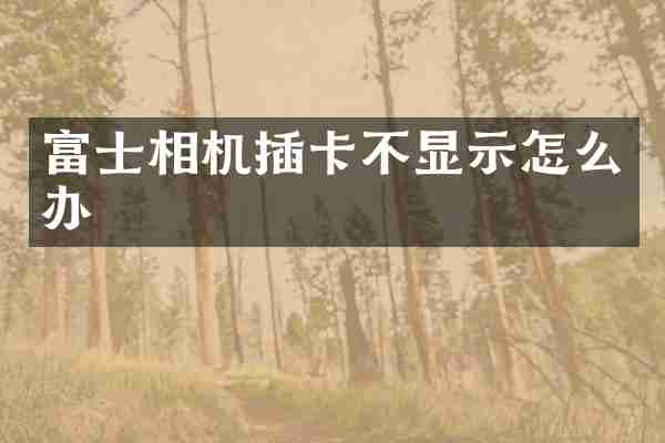 富士相机插卡不显示怎么办