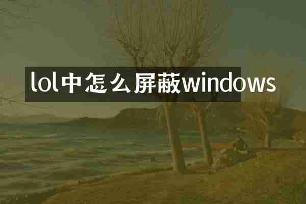 lol中怎么屏蔽windows