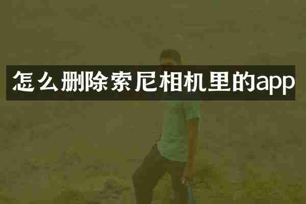 怎么删除索尼相机里的app