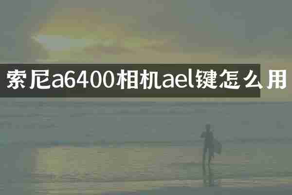 索尼a6400相机ael键怎么用