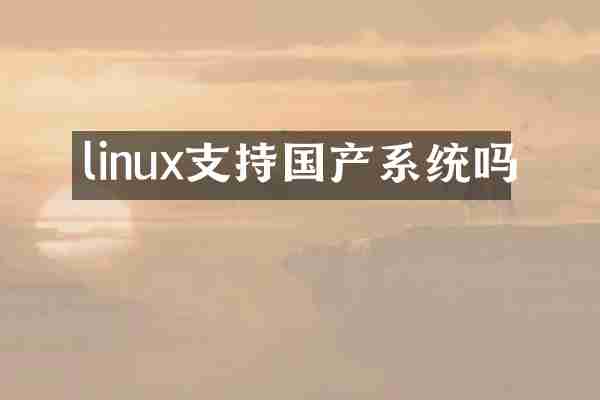 linux支持国产系统吗