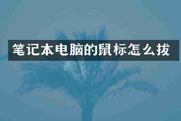 笔记本电脑的鼠标怎么拔